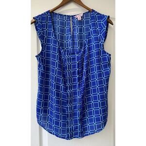 Candie’s Blouse, Cap Sleeve, Size M, Blue
